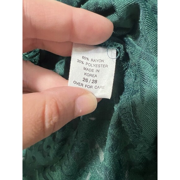 VTG Lane Bryant Intimates 26/28 Velour Lace Green Neligee Nightgown  Sleepwear - Picture 8 of 8